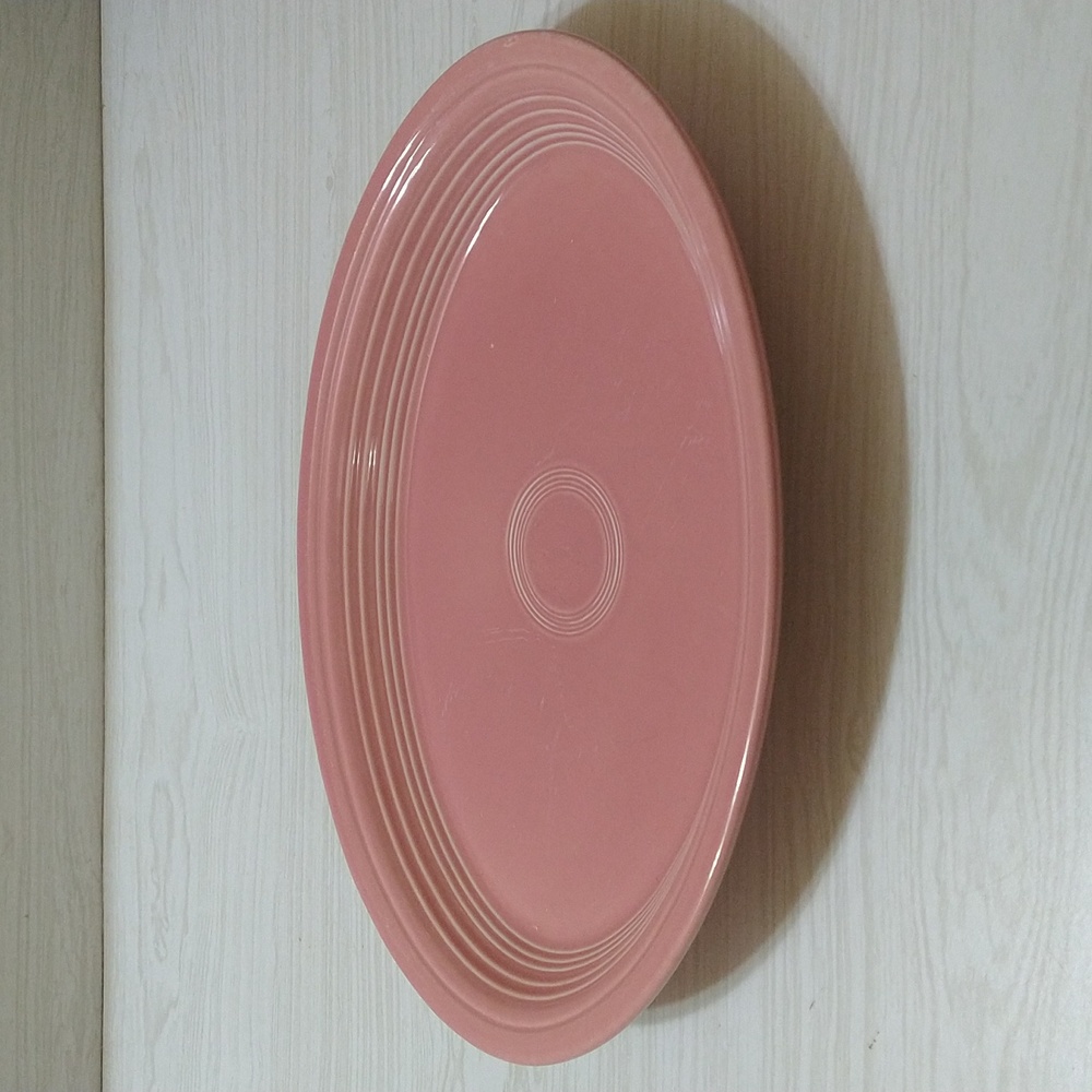 Vintage Homer Laughlin Oval Large Serving Platter Fiesta Rose Pink